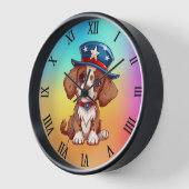 Schattig puppy met Amerikaanse hoed-71009 (Hoek)
