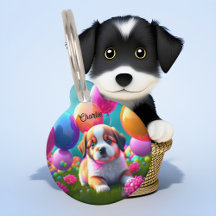 Schattig puppy met ballonnen - zoet