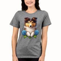 Schattig Puppy met Blauwe Bloemen