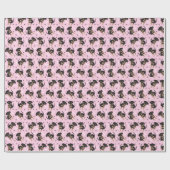Schattig puppy patroon roze cadeaupapier (Vlak)