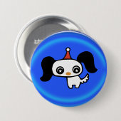 schattig puppy ronde button 7,6 cm (Voorkant /achterkant)