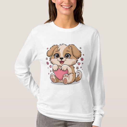 Schattig Puppy T-Shirt – Een vleugje schatjes (Voorkant)