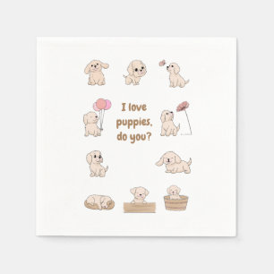 Schattig Puppy Verjaardagsfeest Servet
