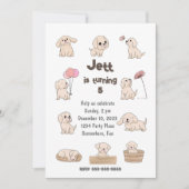 Schattig Puppy Verjaardagsfeestje, Kaart (Voorkant)