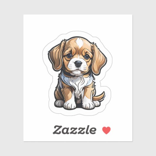 Schattig puppy vinyl sticker (Vel)