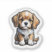 Schattig puppy vinyl sticker (Voorkant)