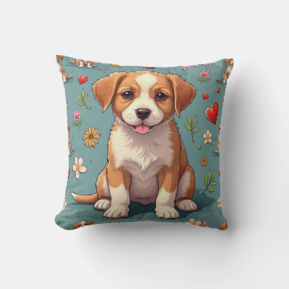 Schattig puppypatroon decoratief kussen