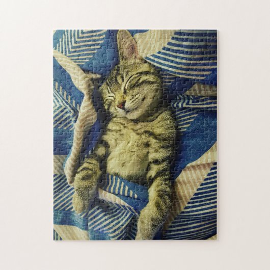 Schattig! Puzzel - Kat Napping in Deken (Verticaal)