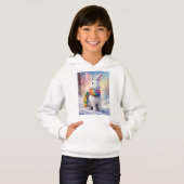 Schattig Rabbit Design op Cosy White sweatshirts (Voorkant volledig)