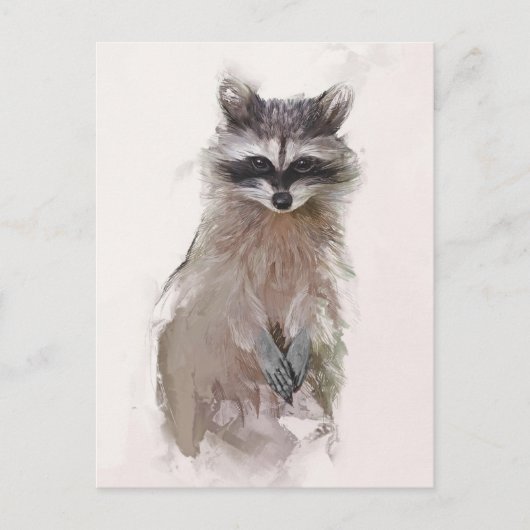 Schattig Raccoon Portret Briefkaart (Voorkant)