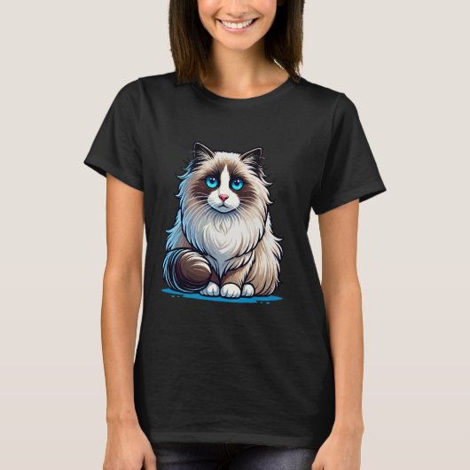 Schattig Ragdoll Cat ontwerp T-shirt (Voorkant)