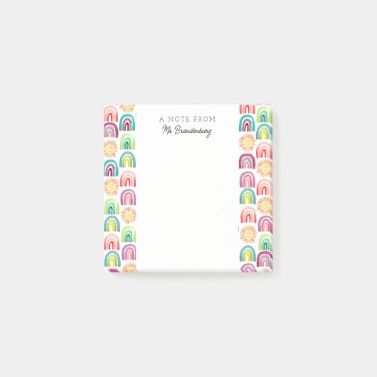 Schattig Rainbow Teacher Classroom Terug naar Scho Post-it® Notes (Voorkant)