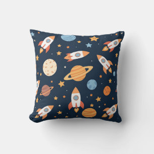 Schattig Raketten Planeten Ruimte Patroon Kussen