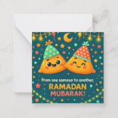 Schattig Ramadan Mubarak Notitiekaartje (Voorkant)