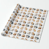 Schattig Realistisch Aquarel Cavia Cadeaupapier (Uitgerold)