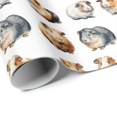 Schattig Realistisch Aquarel Cavia Cadeaupapier (Rol Hoek)