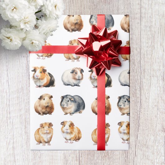 Schattig Realistisch Aquarel Cavia Cadeaupapier