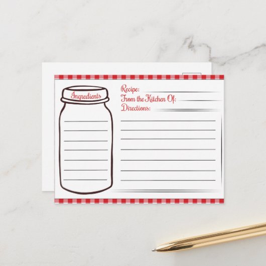 schattig recept uit keukenBriefkaart Briefkaart (Voorkant / Achterkant in situ)