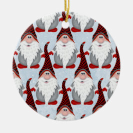 Schattig Red Black Gnome Xmas kerstmis Kinder Keramisch Ornament