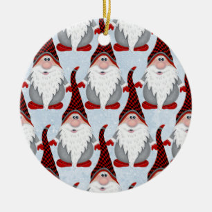 Schattig Red Black Gnome Xmas kerstmis Kinder Keramisch Ornament