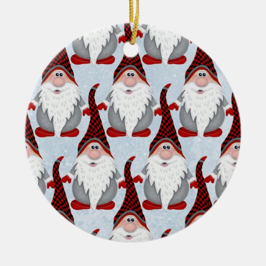 Schattig Red Black Gnome Xmas kerstmis Kinder Keramisch Ornament (Voorkant)
