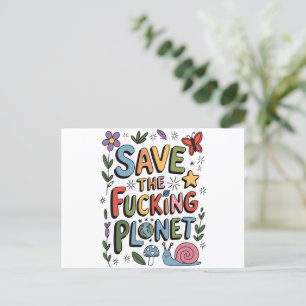Schattig Red de Planeet Milieu Ecoactivist  Briefkaart