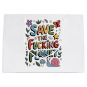 Schattig Red de Planeet Milieu Ecoactivist  Groot Cadeauzakje (Voorkant)