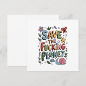Schattig Red de Planeet Milieu Ecoactivist Kaart (Voorkant / Achterkant)