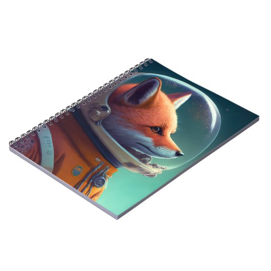 Schattig Red Fox Astronaut Notitieboek (Linkerzijde)
