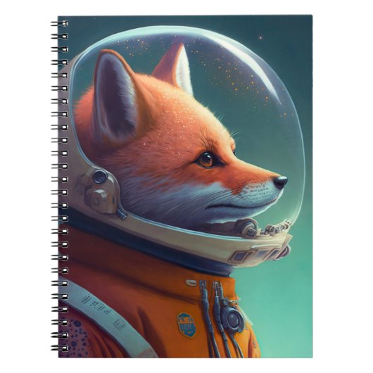Schattig Red Fox Astronaut Notitieboek (Voorkant)