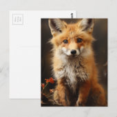 Schattig Red Fox Kit Briefkaart (Voorkant / Achterkant)