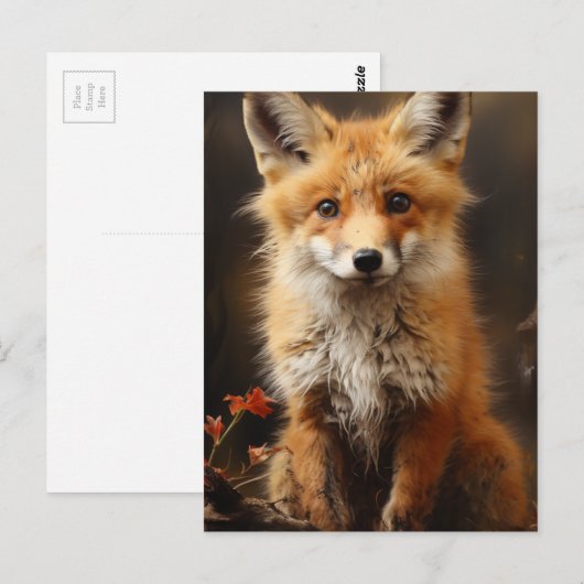 Schattig Red Fox Kit Briefkaart (Voorkant / Achterkant)