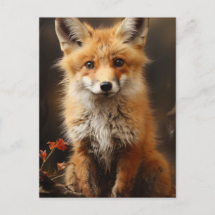Schattig Red Fox Kit Briefkaart