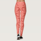 Schattig Red Love Hearts Pattern Leggings (Achterkant)