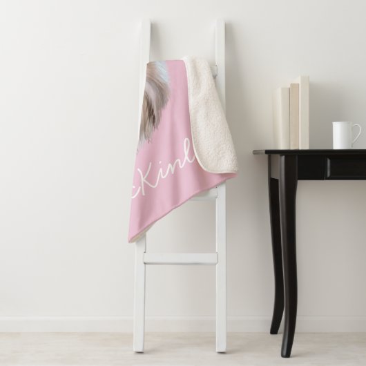 Schattig Red Tri Aussie | Roze | Gepersonaliseerd Sherpa Deken (In situ)