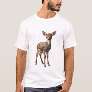Schattig Ree Dragen Een Gebreide Bruine Trui T-shirt