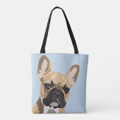 Schattig reebruin Frans Bulldog | Frenchie Tote Bag (Achterkant)