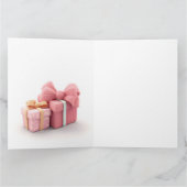 Schattig reekalf, babyhert in roze jurk met bloeme kaart (Binnen)