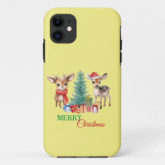 Schattig reekalf rendier Kerstman vrolijk kerstfee Case-Mate iPhone Case (Achterkant)