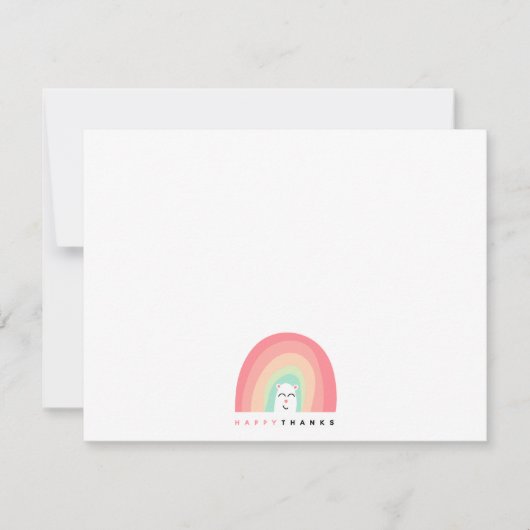 Schattig Regenboog Dier Beestje Blij Bedankt (Voorkant)