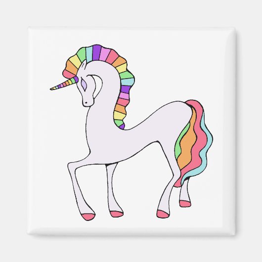 Schattig Regenboog Eenhoorn Magneet (Voorkant)