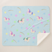 schattig regenboog Eenhoorn sterren gradiënt patro Sherpa Deken (Voorkant (horizontaal))