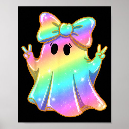 Schattig Regenboog Geest Vrede Grappig Halloween K Poster (Voorkant)