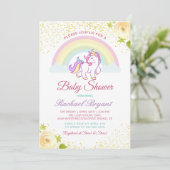 Schattig regenboogontinktgeel Baby shower Kaart (Staand voorkant)