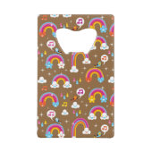 schattig regenboogpatroon creditkaart flessenopener (Voorkant)