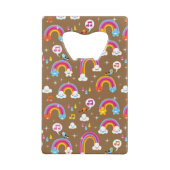 schattig regenboogpatroon creditkaart flessenopener (Achterkant)