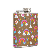 schattig regenboogpatroon heupfles (Rechts)