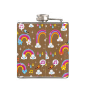 schattig regenboogpatroon heupfles (Achterkant)