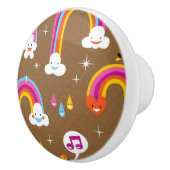 schattig regenboogpatroon keramische knop (Rechts)