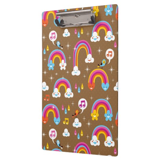 schattig regenboogpatroon klembord (Links)